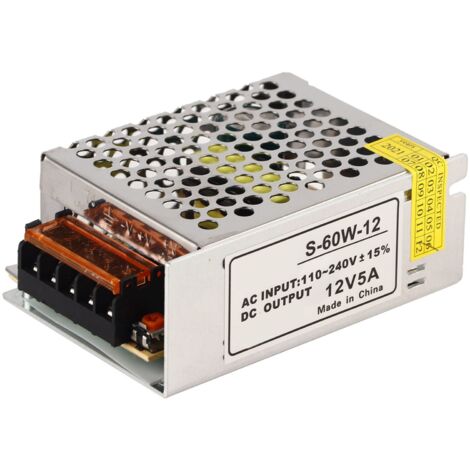 Alimentation à découpage régulée universelle 12V 5A pour bande LED