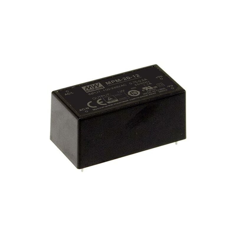 Mean Well - MPM-20-24 Alimentation ca/cc pour circuits imprimés 24 v/dc 0.9 a 21.6 w Q921472