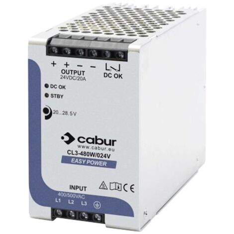 Alimentation Cabur Easy Power 20A 24VDC triphasée 480W XCSL3480W024VAA