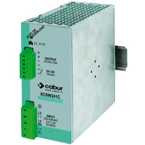 Alimentation Cabur switching 10A 24VDC 1-2-3 Phases XCSW241C