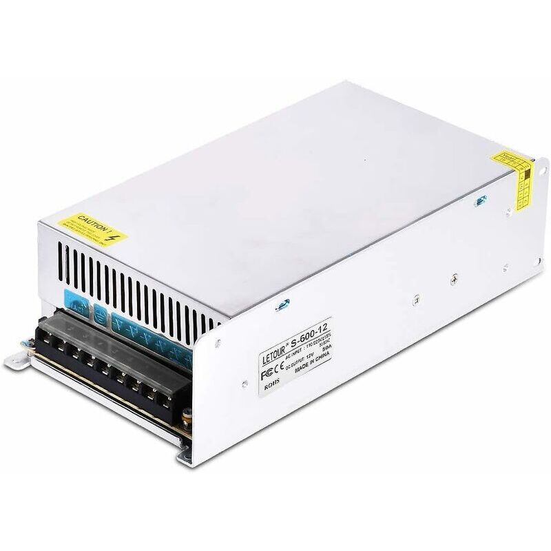Alimentation CC 12V 50A AC 96V-240V Convertisseur Adaptateur CC Alimentation à découpage régulée universelle Alimentation LED 12V 600W pour bande