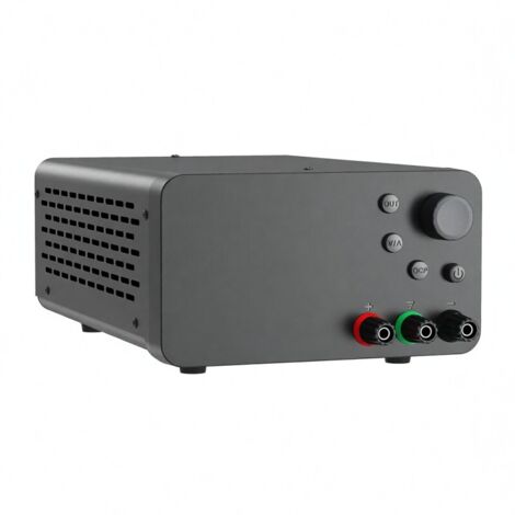 Alimentation CC variable WANPTEK 120 V 3 A pour laboratoire, avec affichage LED 4 chiffres, alimentation à découpage réglable par encodeur et bouton d'activation/désactivation de la sortie.