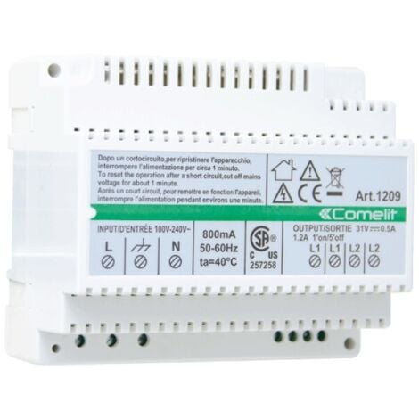 Alimentation Comelit 33 VDC pour kit vidéo Simplebus 2 fils 1209