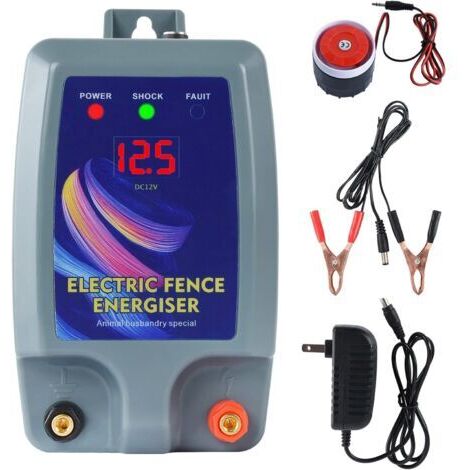 Alimentation de clôture électrique avec connecteur de clip d'alimentation de batterie et système d'alarme, clôture de sécurité de clôture de volaille de mouton de bétail de ferme