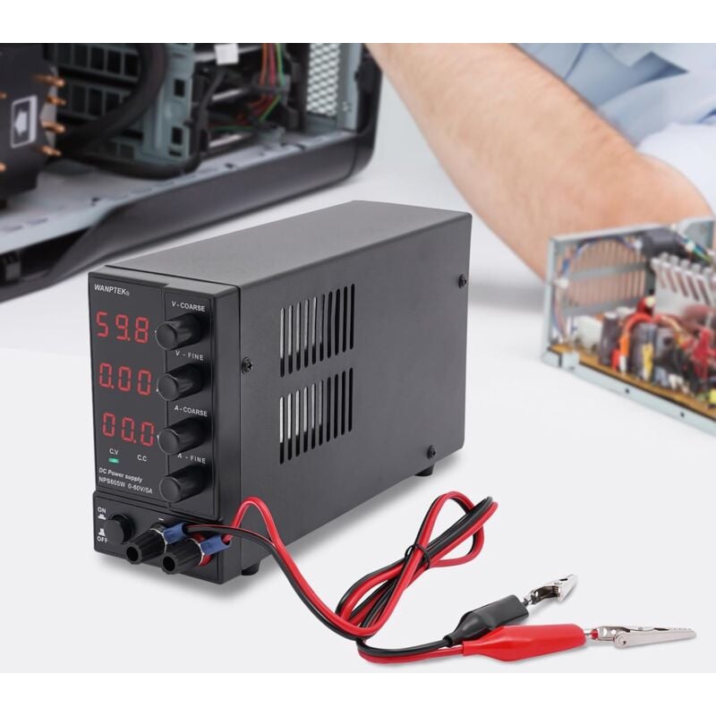 Gojoy - Alimentation de laboratoire 060V 05A dc réglable alimentation avec courant continu et mode courant alternatif affichage led à 3 chiffres pour