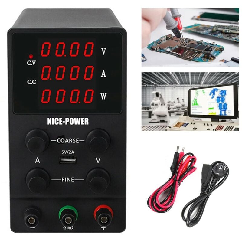 Gojoy - Alimentation de laboratoire, 30V / 0-10A réglable alimentation de laboratoire alimentation dc transformateur stabilisé alimentation à