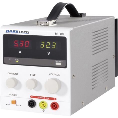 Alimentation de laboratoire réglable Basetech BT-305 0 - 30 V/DC 0 - 5 A 150 W Nbr. de sorties 1 x 1 pc(s) S92695