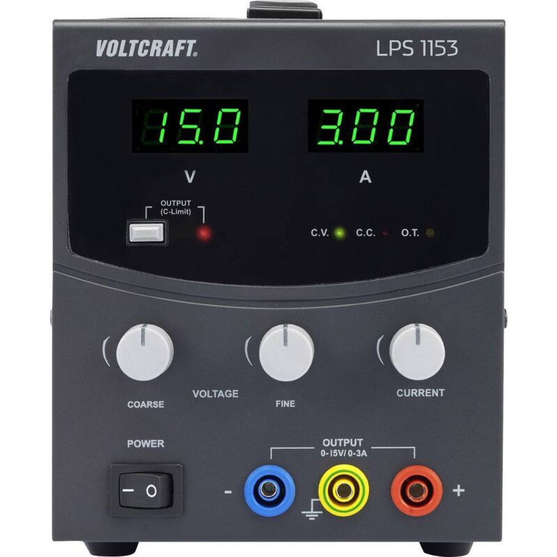Voltcraft - Alimentation de laboratoire réglable LPS1153 0 - 15 v/dc 0 - 3 a 45 w