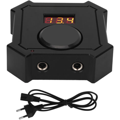 Alimentation de Tatouage Numérique LED Réglable, Boîte d'Alimentation 90‑250V avec Prise UE, Noir