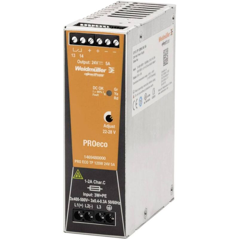 Alimentation rail din Weidmüller pro eco 120W 24V 5A 28 v/dc 5 a 120 w