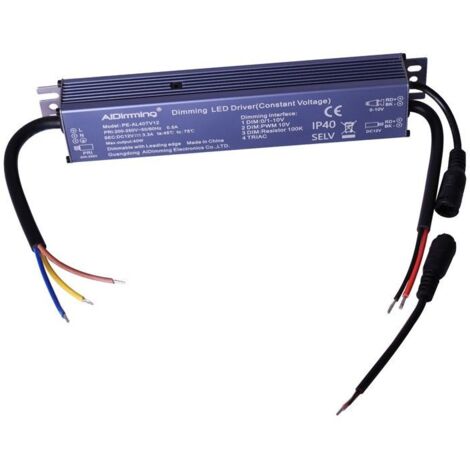 Alimentation dimmable TRIAC DC 12V 40W 3.3A 40W IP40
