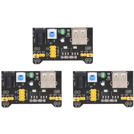 Alimentation Double Sortie 3.3V 5V pour Breadboard - Module Régulateur Tension DC - 3 Pièces