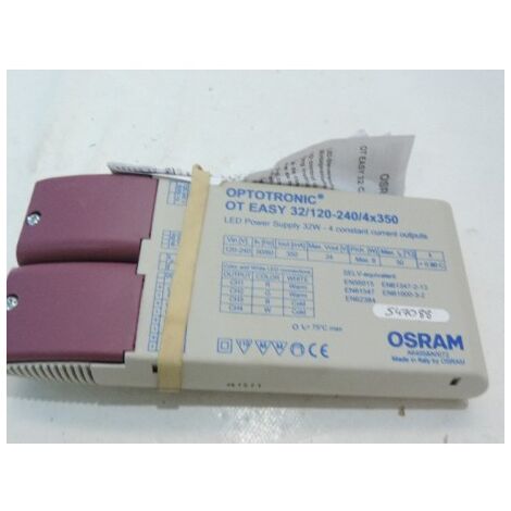 Alimentation driver LED 240-24V 4 connexions 350mA 32W max courant constant séquenceur RGB(W) intégré OT EASY OSRAM 547088
