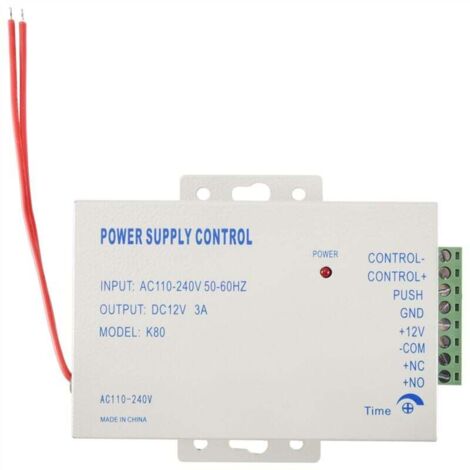 Alimentation Électrique Contrôle Accès Porte DC 12V 3A Système Sécurité Alimentation Secteur
