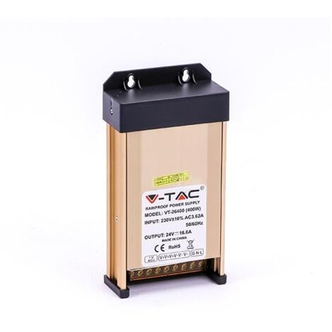 Alimentation Électrique mince 400w 24v 16.6a ip45 pour bandes de leds vt-26400 3265