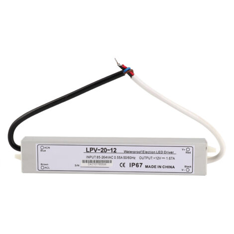 Alimentation étanche LPV-20-12 20W DC12V en alliage d'aluminium pour transformateur