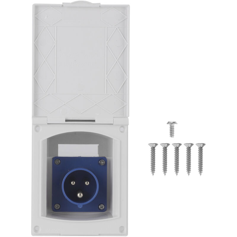 Alimentation externe 220V-240V RV, prise femelle, interface d'alimentation de remorque, boîtier d'alimentation étanche, 3 cœurs, interface secteur