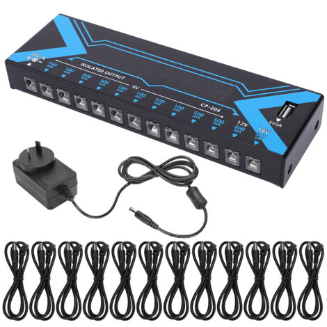 Alimentation Guitare 12 Sorties Protection Court-Circuit 100-240V (Prise AU) - Pédale Effet