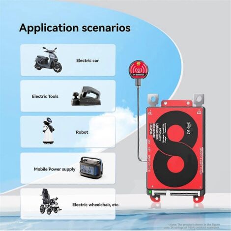 Alimentation intelligente 4S 12V 100A avec module WiFi et carte de protection CAN 485 (voir illustration)