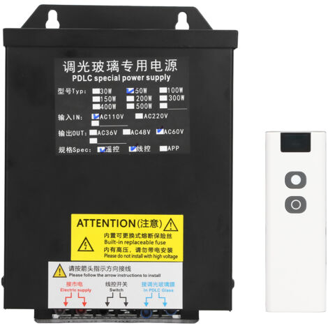 Alimentation Intelligente 50W AC110V pour Verre PDLC avec Télécommande