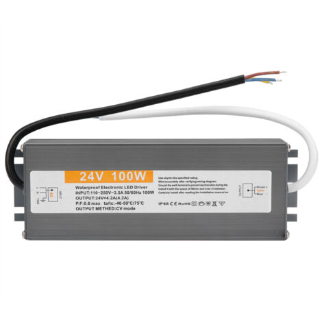 Alimentation LED 100W étanche AC110-250V vers DC24V, transformateur ultra fin pour éclairage