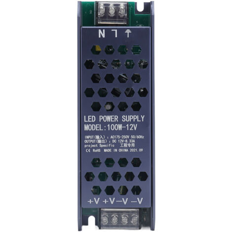 Alimentation LED 100W PWM avec Coque Métallique - AC175-250V, 12V 8.3A - Protections Multiples pour Éclairage