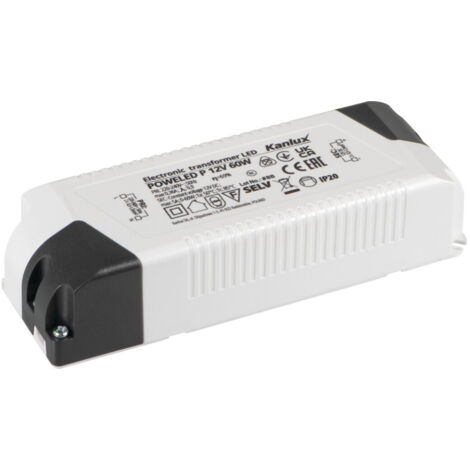 Alimentation LED 12V 60W – Compacte – Sécurité – Kanlux – Blanc