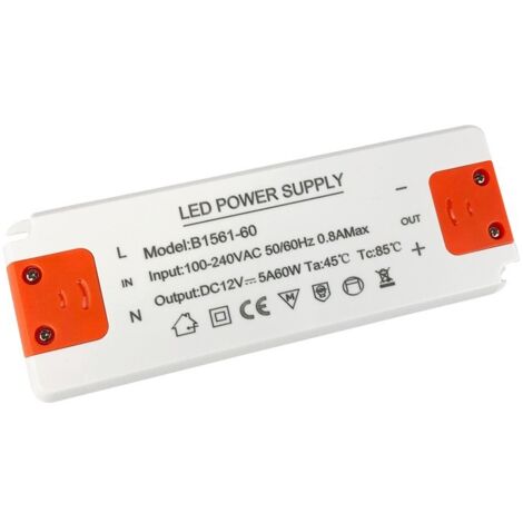 Alimentation LED 12V 60W IP20 extra plate