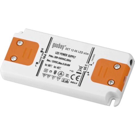 Alimentation LED 230VAC-12VDC 0-6W slim