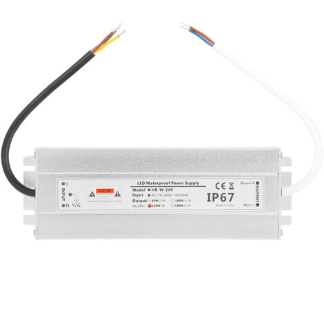 Alimentation LED 24V 120W IP67 Etanche pour Ruban LED, Transformateur 5A