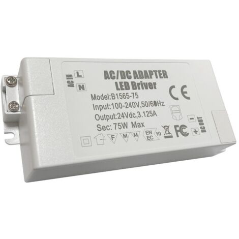 Alimentation LED 24V DC 75W 3.1A 100-240V