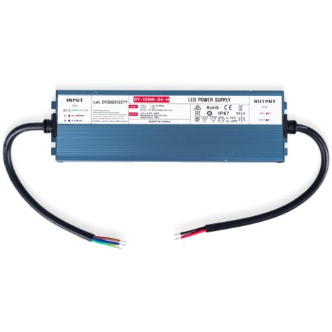 Alimentation LED 24V étanche 150W extra-plate - 6.3A - IP67