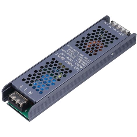 Alimentation LED 400W 12V Noir pour Ruban LED Long - Transformateur AC 175-250V Secteur