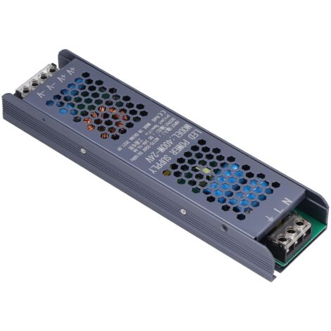 Alimentation LED 400W 24V pour Ruban Lumineux Long, Transformateur Noir 16.6A