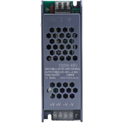 Alimentation LED 48V 100W Transformateur pour Bandes Lumineuses Longues Noir AC180-250V