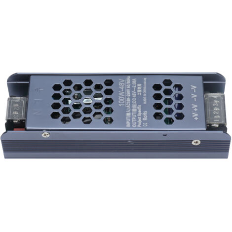 Alimentation LED 48V 100W Transformateur pour Bandes Lumineuses Longues Noir AC180-250V