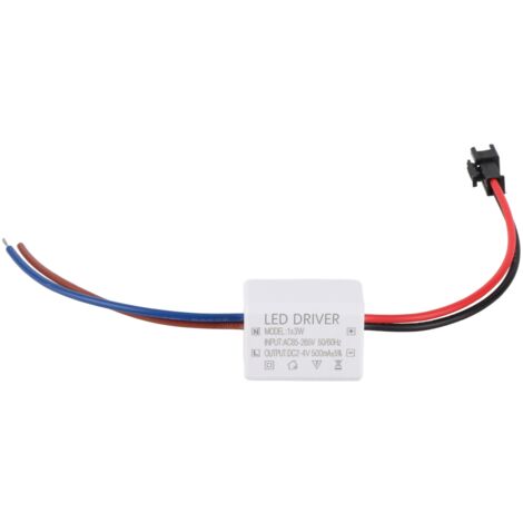 Alimentation LED 500mA pour lampe 3W avec connecteur et transformateur AC95‑265V DC2‑4V