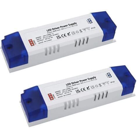 Alimentation LED 5A 60W, Transformateur LED 60W LED Driver DC 12V 5A, Alimentation à commutation régulé CC AC universelle 2pc