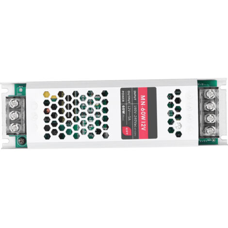 Alimentation LED 60W étanche transformateur mince pour bandeaux lumineux 12V DC