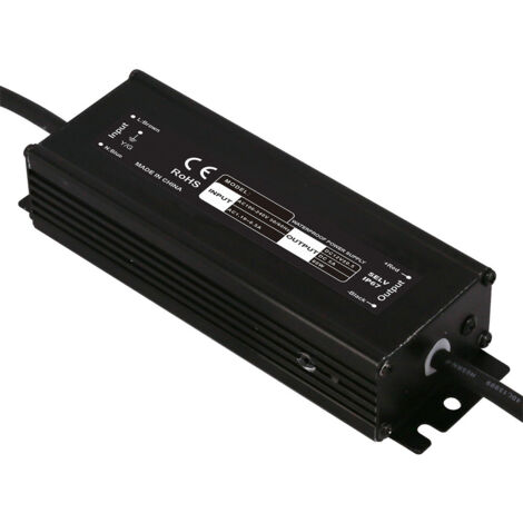 Alimentation DC 12V 150W Transformateur LED - Métal - IP44 - Marque Optonica - Pour Bandes LED & Projecteurs