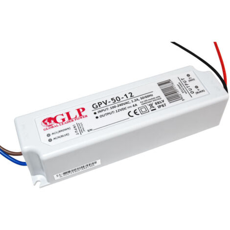 Alimentation LED DC12V 50W 4A Étanche IP67 GLP