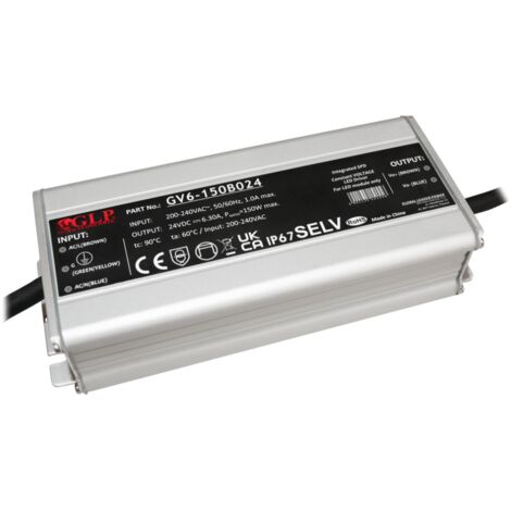Alimentation LED DC24V 150W étanche IP67 GLP