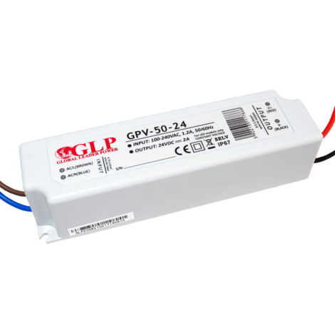Alimentation LED DC24V 50W 2A Étanche IP67 GLP