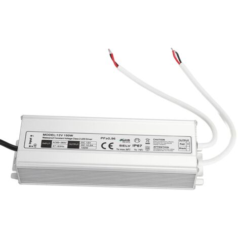 Alimentation LED étanche 150W 12V transformateur AC85‑265V IP67 pour bande LED