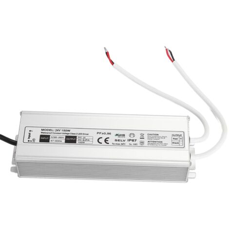 Alimentation LED étanche 150W IP67, transformateur 24V 6.25A pour éclairage extérieur, adaptateur AC85-265V