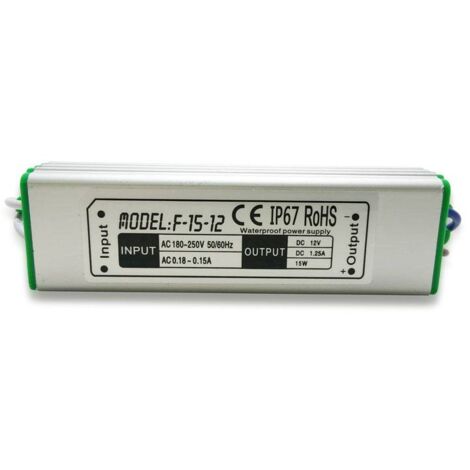 Alimentation LED étanche 15W 1.25A IP67
