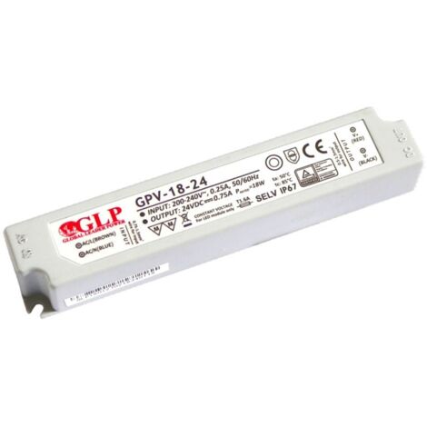 Alimentation LED étanche 24V DC - 18W  - IP67 - GLP
