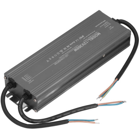 Alimentation LED étanche 300W IP67 pour enseignes, tension 12V 25A, entrée AC large 170‑265V