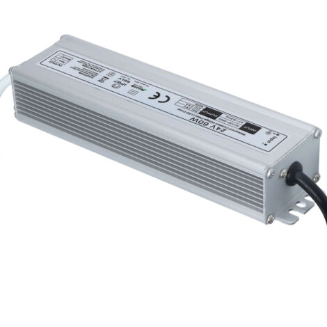 Alimentation LED étanche 60W IP67, transformateur AC 100-265V sortie 24V pour éclairage extérieur