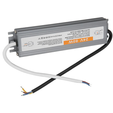 Alimentation LED étanche 80W, ultra-mince 24V DC, pour éclairage intérieur et extérieur, 110-250V AC.